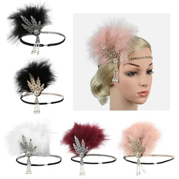 New Style Feather Rhinestone Headband Vintage Bead Headdress for Church Party Women Lady
New Style Feather Rhinestone Headband Vintage Bead Headdress for Church Party Women Lady