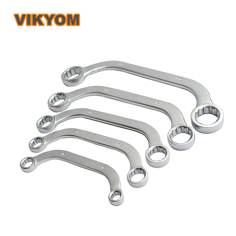 5PCS Obstruction Ring Spanner Set Hand Tool Kit Double Offset Ring Wrenches Curved Type Tool Type-C/S 
5PCS Obstruction Ring Spanner Set Hand Tool Kit Double Offset Ring Wrenches Curved Type Tool Type-C/S
