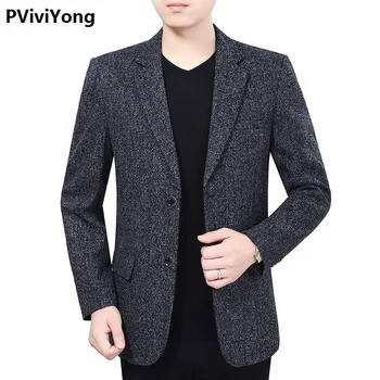 PViviYong 2019 New Middle-aged Men high quality slim lattic Blazer Jacket Two Button Lapel Casual Long Sleeve Pockets 1923
PViviYong 2019 New Middle-aged Men high quality slim lattic Blazer Jacket Two Button Lapel Casual Long Sleeve Pockets 1923