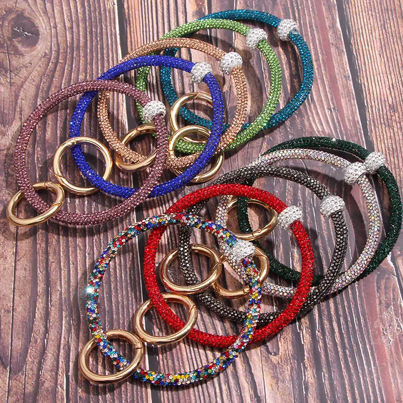 JUST FEEL Fashion Crystal Shiny O Key Chain For Women Girls Charm Circle PU Leather Wristlet Keychain Accessories Wholesale Gift 
JUST FEEL Fashion Crystal Shiny O Key Chain For Women Girls Charm Circle PU Leather Wristlet Keychain Accessories Wholesale Gift