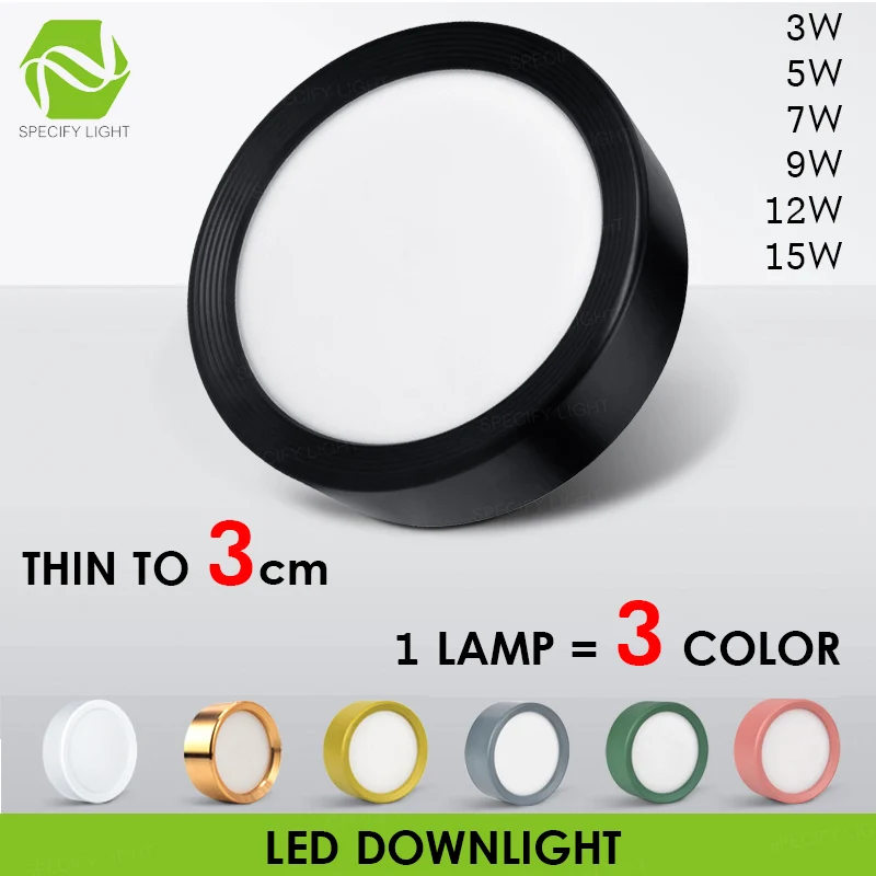 3W 5W 7W 9W 12W 15W Ultra-thin 3 Color Light LED Downlight Wall Ceiling Macaron Round Small Lamp Cabinet Living Room Aisle Light
3W 5W 7W 9W 12W 15W Ultra-thin 3 Color Light LED Downlight Wall Ceiling Macaron Round Small Lamp Cabinet Living Room Aisle Light