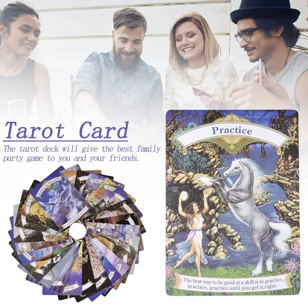 

44 Sheets Magical Unicorn Deck Oracle Cards Tarot Cards Mystery Divination Game For Family Kids Adult Party Game