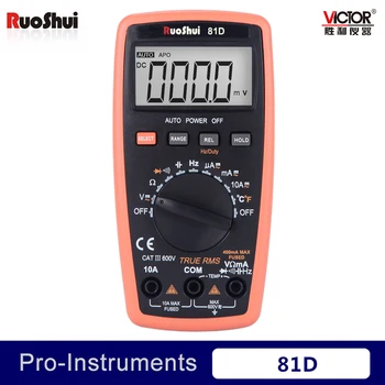 81D Victor RuoShui Digital Multimeter 4000 Counsts Auto Range True RMS Resistance Capacitance Frequency Temperature Multimetro
81D Victor RuoShui Digital Multimeter 4000 Counsts Auto Range True RMS Resistance Capacitance Frequency Temperature Multimetro