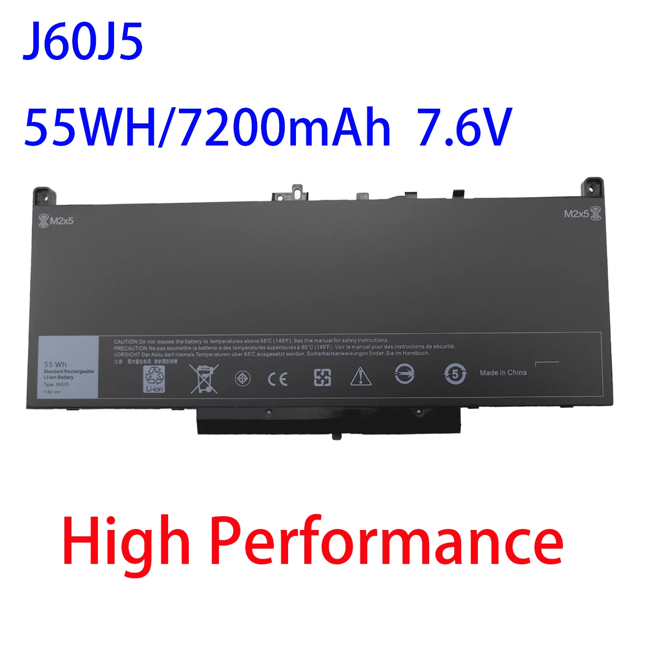

J60J5 55Wh 7.6V Laptop Battery For Dell Latitude E7270 E7470 7270 7470 Series J6OJ5 R1V85 MC34Y 242WD Fit Notebook Brand New