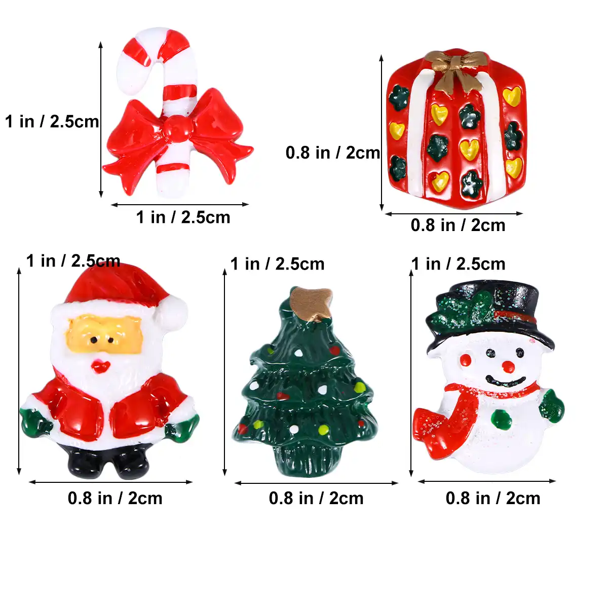 15pcs/set miniature ornament santa claus christmas tree candy