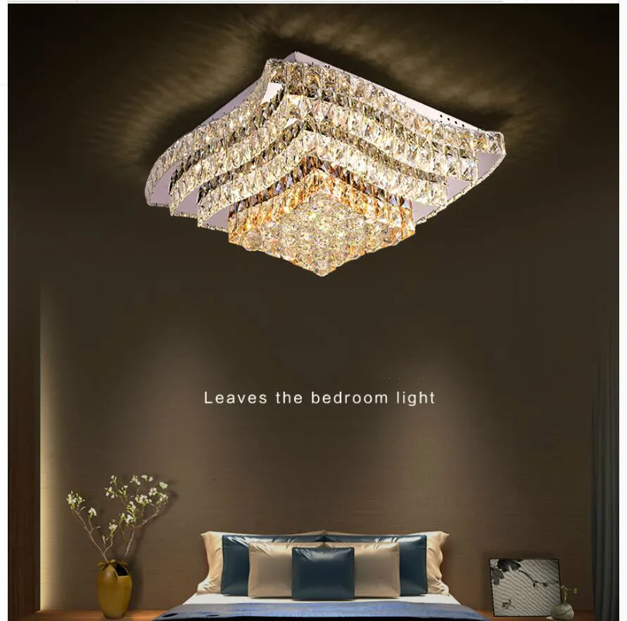 

Modern Surface Mounted LED Ceiling Light L60cm W60cm Stainless Chrome Lustre Living Room bathroomlight Indoor LED Ceiling Lamp
