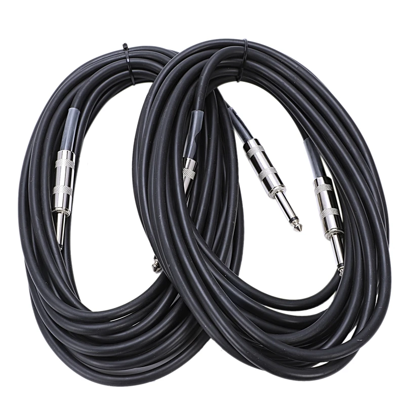 20ft Guitar Instrument Cables - 1/4 inch TS To 1/4 inch TS Black Rubber Cables - 20 ft PRO Guitar Cord - 2 Pack
20ft Guitar Instrument Cables - 1/4 inch TS To 1/4 inch TS Black Rubber Cables - 20 ft PRO Guitar Cord - 2 Pack