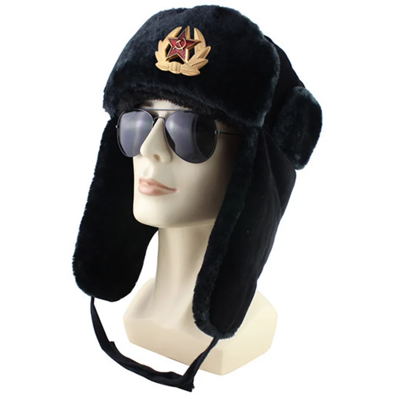 Soviet Army Military Badge Russia Ushanka Bomber Hats Pilot Trapper trooper Hat Winter Faux Rabbit Fur Earflap Men Snow Caps
Soviet Army Military Badge Russia Ushanka Bomber Hats Pilot Trapper trooper Hat Winter Faux Rabbit Fur Earflap Men Snow Caps