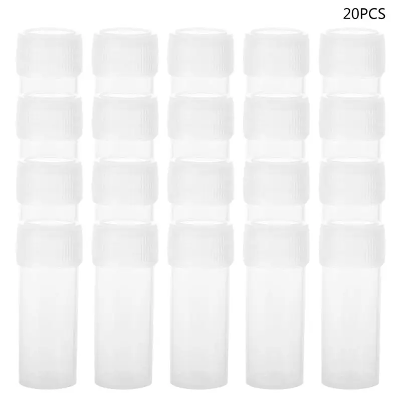 20Pcs 5ml Plastic Test Tubes Vials Sample Container Powder Craft Screw Cap Bottles for Office School Chemistry Supplies
20Pcs 5ml Plastic Test Tubes Vials Sample Container Powder Craft Screw Cap Bottles for Office School Chemistry Supplies