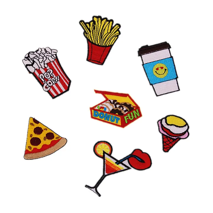 Cartoon Snacks Patches Iron on Patches for Clothing Stripes Fries Drink Badges Stickers on Clothes Embroidered Patches Appliques
Cartoon Snacks Patches Iron on Patches for Clothing Stripes Fries Drink Badges Stickers on Clothes Embroidered Patches Appliques