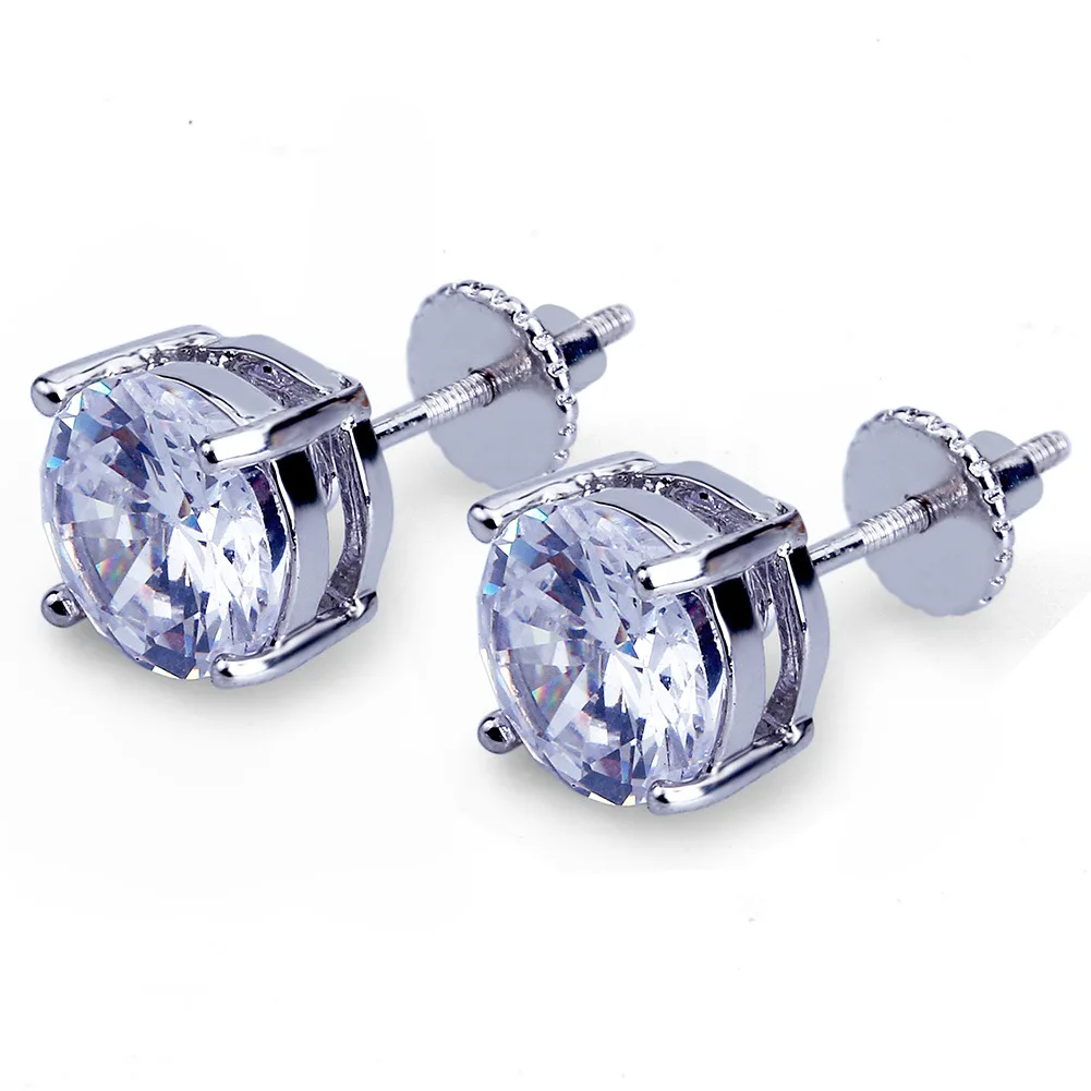 Hip Hop 8mm Labe Stud Earrings With Screw Back Gold Silver Color Plated Iced Out Bling CZ Earrings For Men Women Jewelry Earring
Hip Hop 8mm Labe Stud Earrings With Screw Back Gold Silver Color Plated Iced Out Bling CZ Earrings For Men Women Jewelry Earring