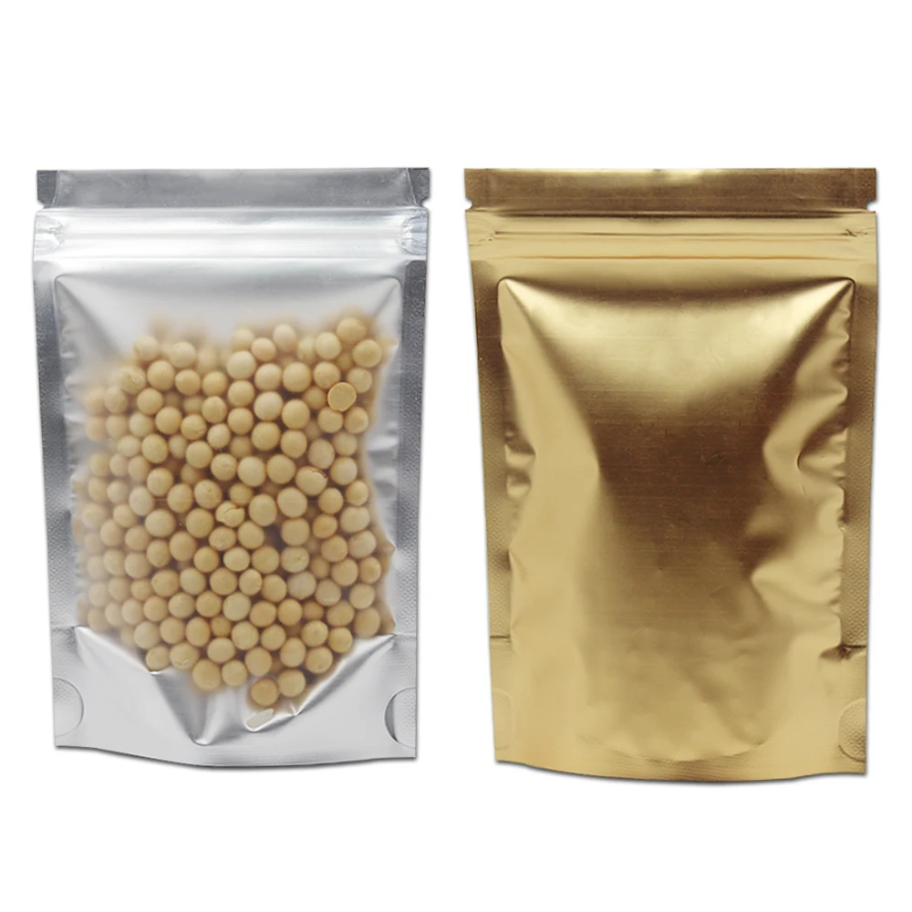 200Pcs/ Lot Golden / Clear Front Stand Up Mylar Zipper Ziplock Packing Bags Powder Tea Storage Aluminum Foil Zip Lock Valve Bag
200Pcs/ Lot Golden / Clear Front Stand Up Mylar Zipper Ziplock Packing Bags Powder Tea Storage Aluminum Foil Zip Lock Valve Bag