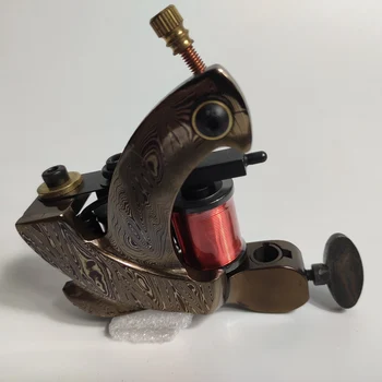 One 10 Wrap Coils Wire Cutting Damascus Steel Tattoo Machine Gun For Permanent Tattoo Tools Supply
One 10 Wrap Coils Wire Cutting Damascus Steel Tattoo Machine Gun For Permanent Tattoo Tools Supply