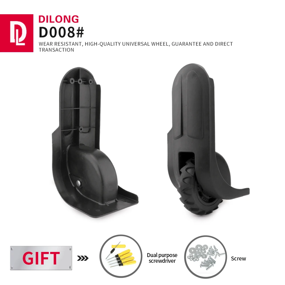 Колесики DiLong D008 для чемоданов, 1 пара роликов, роликовые винты, прочная таможенная коробка, Нескользящие черные колесики, колесики
Колесики DiLong D008 для чемоданов, 1 пара роликов, роликовые винты, прочная таможенная коробка, Нескользящие черные колесики, колесики