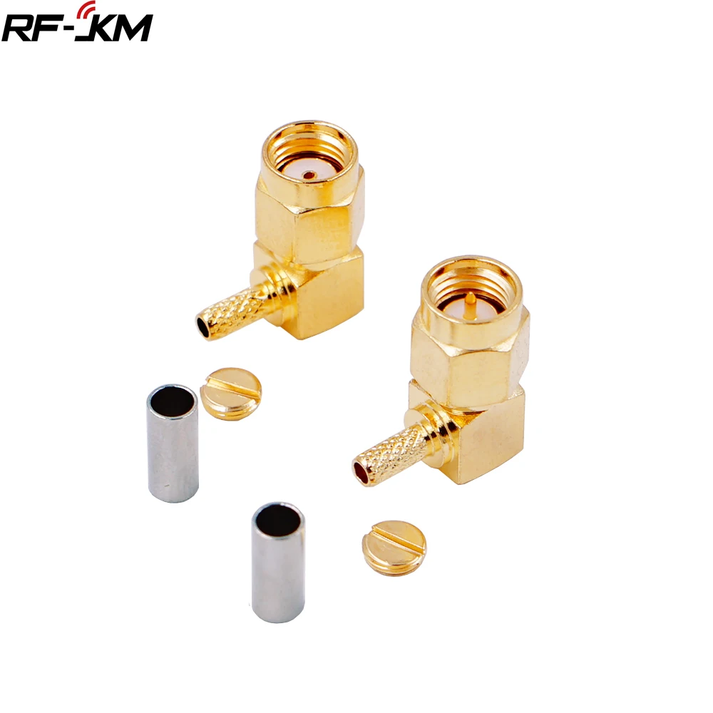 RF Connector SMA Male Plug Or RP-SMA Male Right Angle Crimp for RG174 RG179 RG178 RG316 LMR100 Cable
RF Connector SMA Male Plug Or RP-SMA Male Right Angle Crimp for RG174 RG179 RG178 RG316 LMR100 Cable