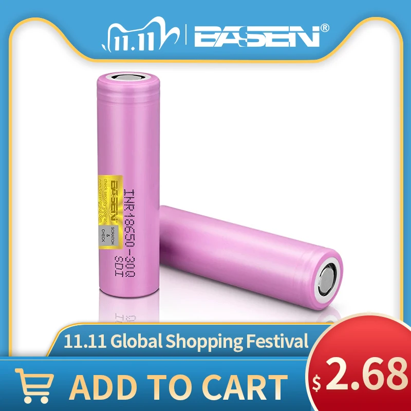 BASEN 100% Original 30Q 18650 Battery 3000mah Hight Power Discharge li-ion Rechargeable Batteries 30A larger current INR18650
BASEN 100% Original 30Q 18650 Battery 3000mah Hight Power Discharge li-ion Rechargeable Batteries 30A larger current INR18650