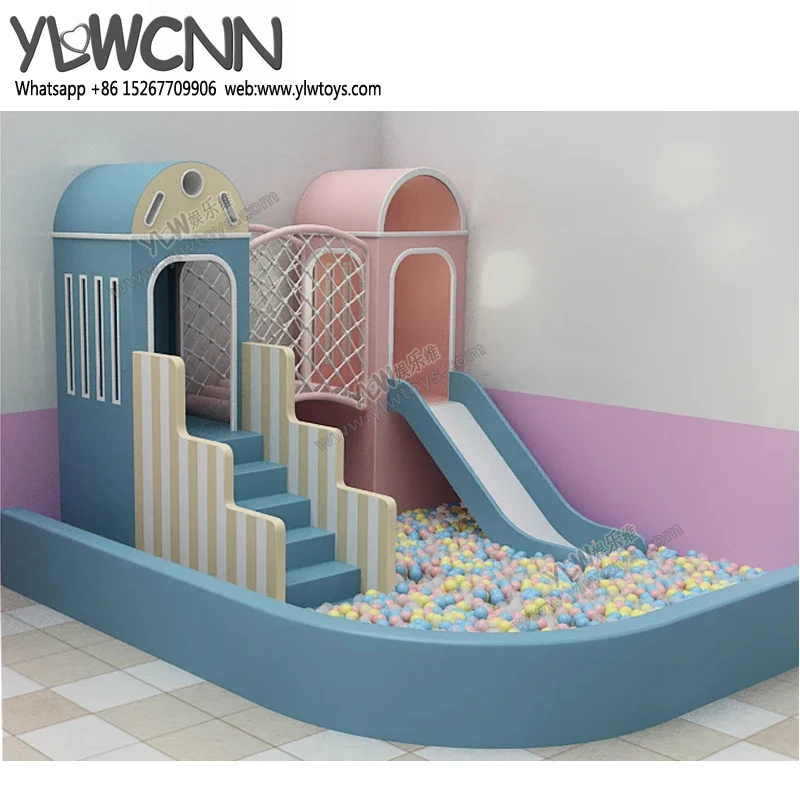 

YLWCNN Small Indoor Playground Park Kids Soft Slide Ball Pool Toys Amusement Indoor Play Equipment Customized Game Park