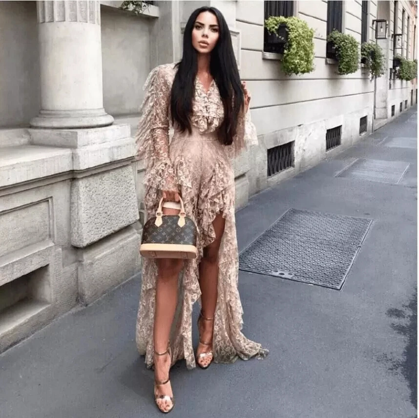 Yesexy 2020 Sexy Deep V Neck Ruffles Long Sleeve Female Overalls Elegant High Split See Through Rompers Women Jumpsuit VR9561
Yesexy 2020 Sexy Deep V Neck Ruffles Long Sleeve Female Overalls Elegant High Split See Through Rompers Women Jumpsuit VR9561