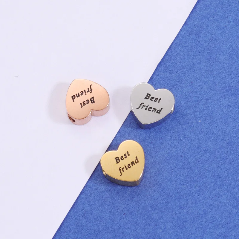 10pcs simple mirror stainless steel small hole bead accessories "best friend"corrosion Peach Heart Pendant DIY Necklace jewelry
10pcs simple mirror stainless steel small hole bead accessories "best friend"corrosion Peach Heart Pendant DIY Necklace jewelry