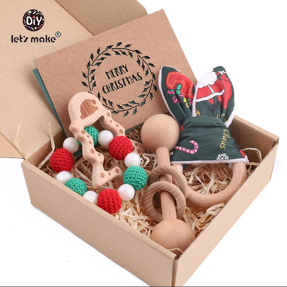 Let's Make 3pc/set Wood Ring Christmas Tree Baby Rattle Food Grade Wooden Teether Educational Teething Toys Baby Teether
Let's Make 3pc/set Wood Ring Christmas Tree Baby Rattle Food Grade Wooden Teether Educational Teething Toys Baby Teether