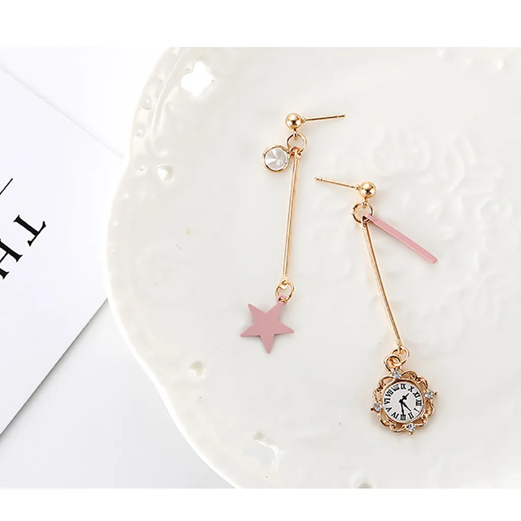 Popurlar Star Earrings Asymmetrical Pentagram Alarm Clock Ear Stud Jewelry Alloy Long Earrings q0910
Popurlar Star Earrings Asymmetrical Pentagram Alarm Clock Ear Stud Jewelry Alloy Long Earrings q0910