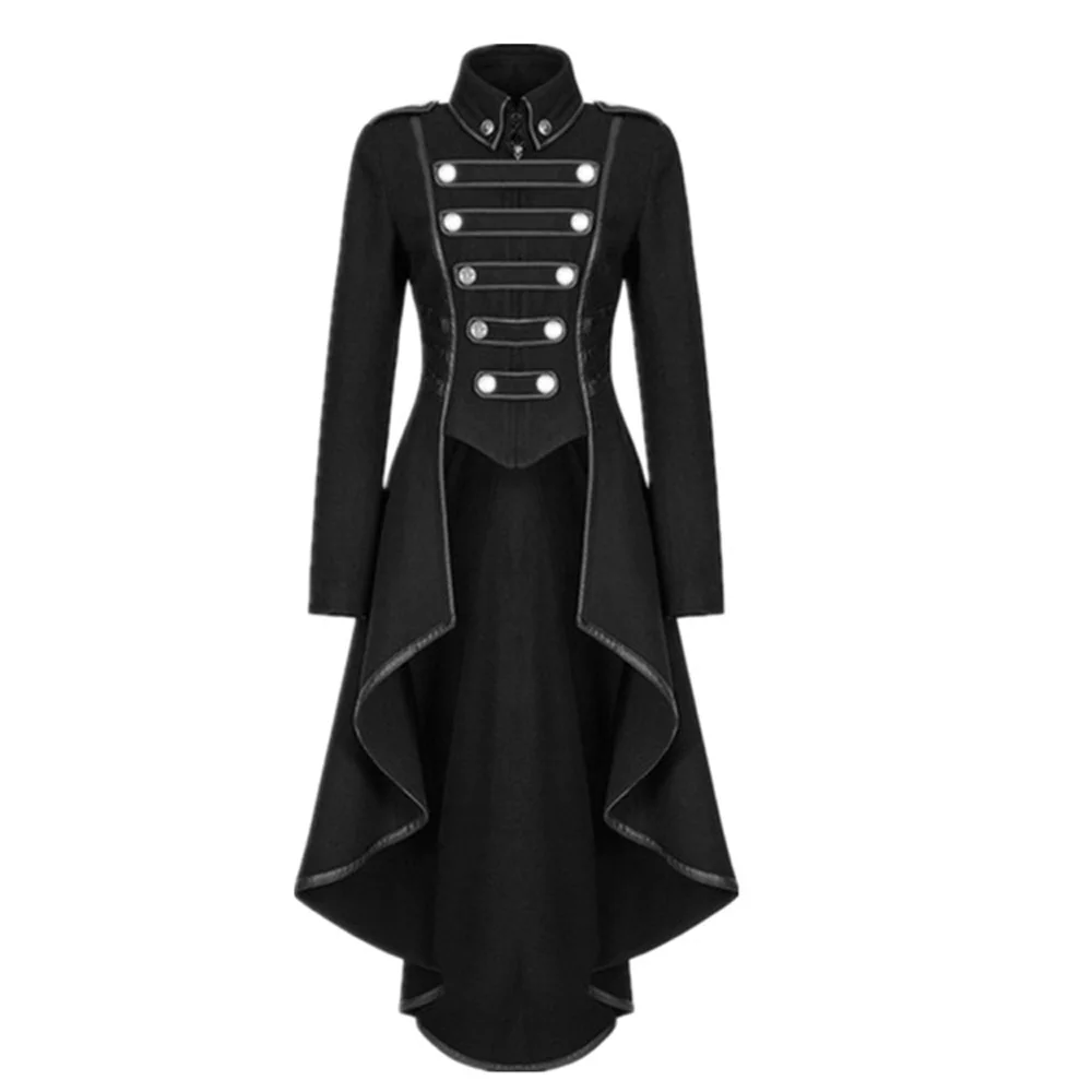 Women's Irregular coat Swallowtail Court Jacket Lapel-breasted lace-up casual vintage high low steampunk gothic retro long Coat
Women's Irregular coat Swallowtail Court Jacket Lapel-breasted lace-up casual vintage high low steampunk gothic retro long Coat