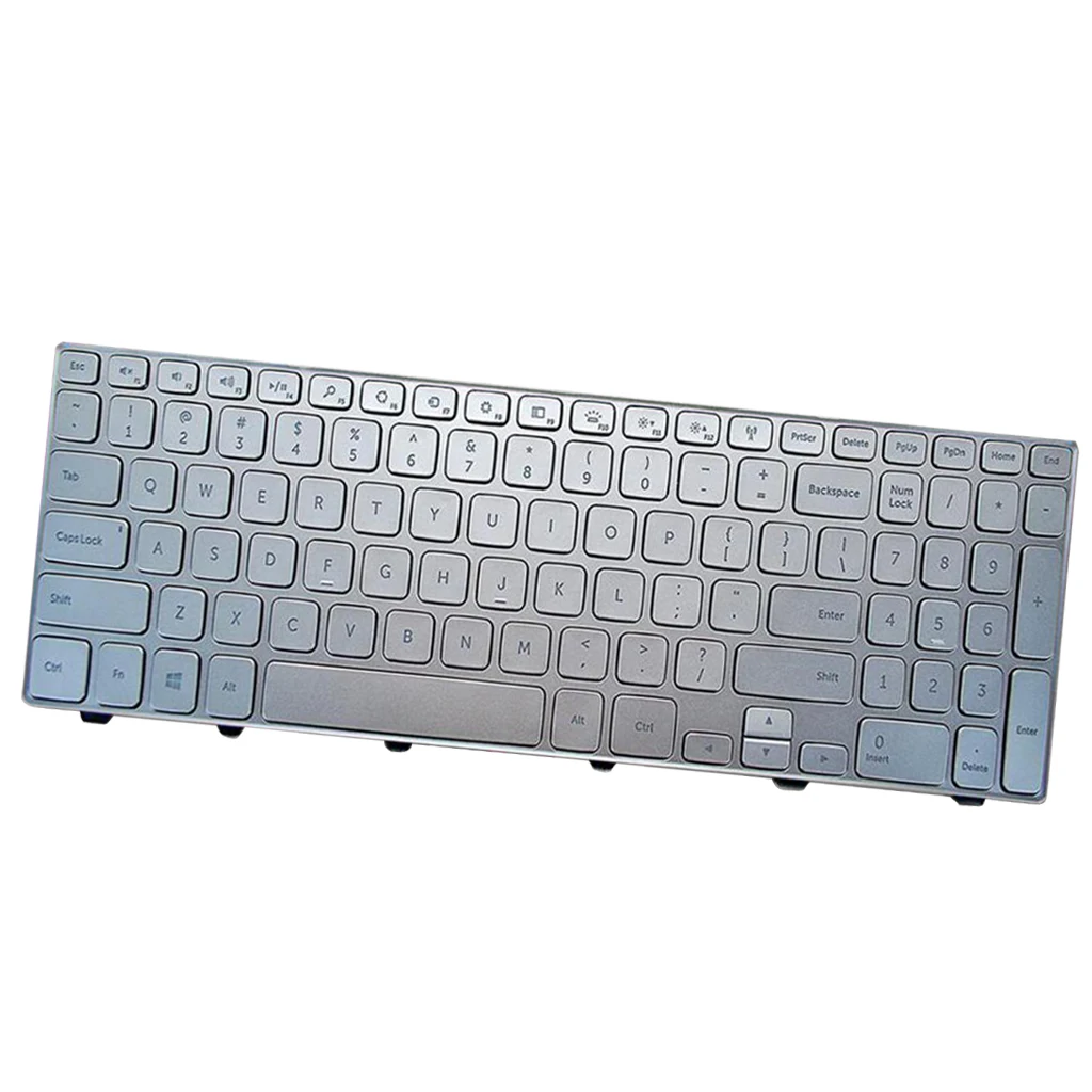 Replacement US English Layout Laptop Keyboard with Backlit/Backlight High Quality for Dell Inspiron 15-7000 7537, Silver Replacement US English Layout Laptop Keyboard with Backlit/Backlight High Quality for Dell Inspiron 15-7000 7537, Silver