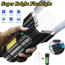 4 LED COB Flashlight High Brightness 4 Modes Rechargeable Waterproof Handheld Emergency Side Light for Camping Hiking Fishing
4 LED COB Flashlight High Brightness 4 Modes Rechargeable Waterproof Handheld Emergency Side Light for Camping Hiking Fishing