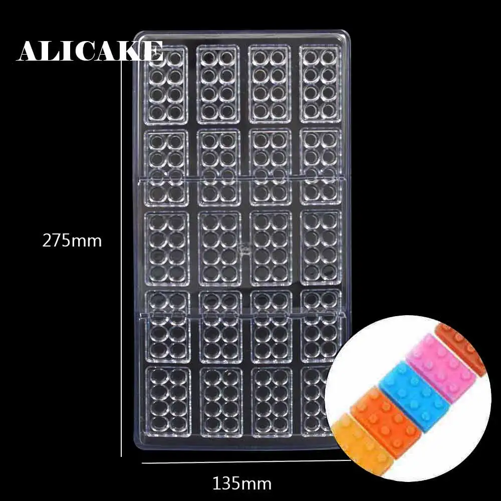 20 Holes Building Block Chocolate Mold 3D Plastic Cake Form Chocolate Bar Mold Polycarbonate Bakery Tools
20 Holes Building Block Chocolate Mold 3D Plastic Cake Form Chocolate Bar Mold Polycarbonate Bakery Tools