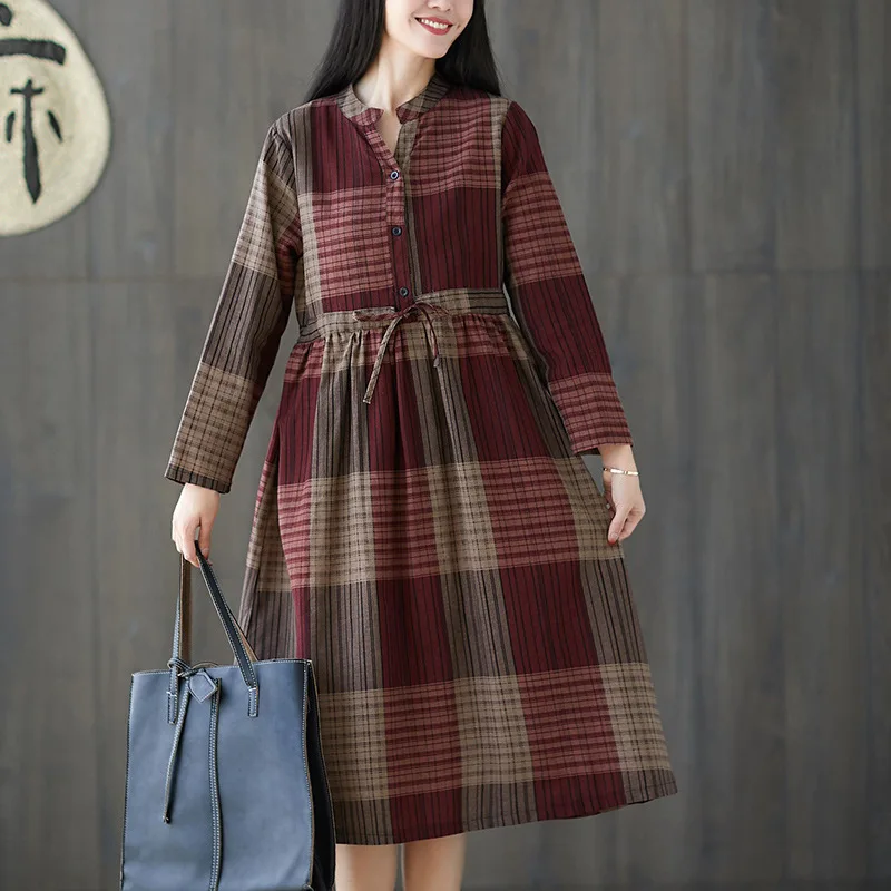 2019 Autumn New Style Literature And Art Retro Mid-length Pattern Cotton Linen Loose-Fit Slimming Long Sleeve Lace-up Big Hemlin
2019 Autumn New Style Literature And Art Retro Mid-length Pattern Cotton Linen Loose-Fit Slimming Long Sleeve Lace-up Big Hemlin