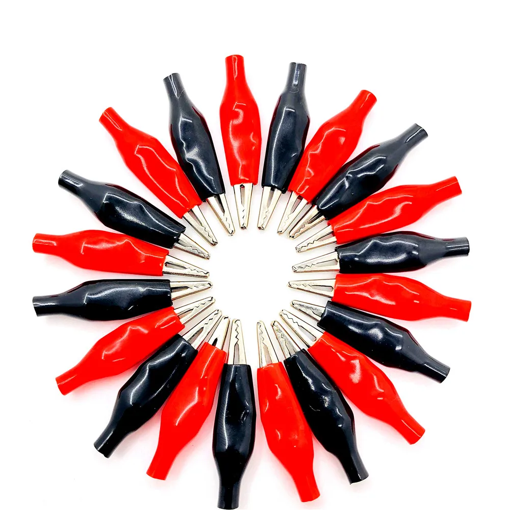 28MM 20pcs Metal Alligator Clip Crocodile Electrical Clamp Testing Probe Meter Black Red Plastic Boot High Quality On Sale
28MM 20pcs Metal Alligator Clip Crocodile Electrical Clamp Testing Probe Meter Black Red Plastic Boot High Quality On Sale