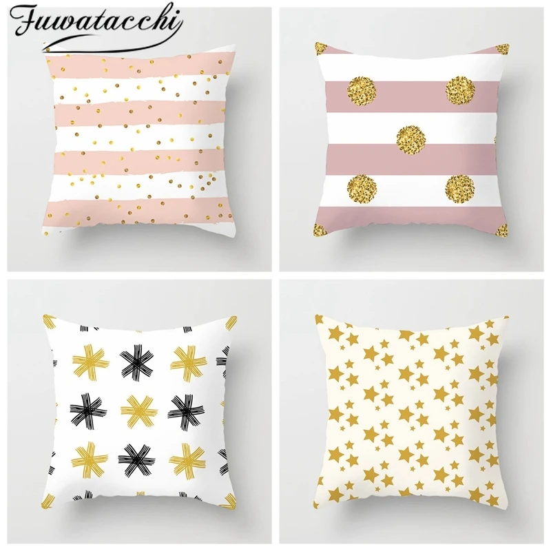 Fuwatacchi Gold Striped White Pillow Cover Star Snowflake Printed Cushion Cover Decorative Throw Pillowcase for Decor Home Sofa
Fuwatacchi Gold Striped White Pillow Cover Star Snowflake Printed Cushion Cover Decorative Throw Pillowcase for Decor Home Sofa