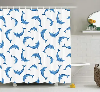 Dolphin Shower Curtain Set Sea Animals Decor, Dolphins Pattern Fish Nature Under The Sea Wildlife Marine Nautical Print,
Dolphin Shower Curtain Set Sea Animals Decor, Dolphins Pattern Fish Nature Under The Sea Wildlife Marine Nautical Print,