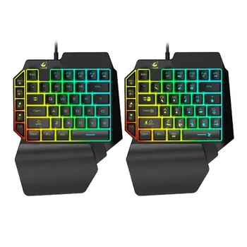 New One-handed Membrane Gaming Keyboard 35 Keys Portable RGB LED Backlit Single Hand Game Keypad
New One-handed Membrane Gaming Keyboard 35 Keys Portable RGB LED Backlit Single Hand Game Keypad