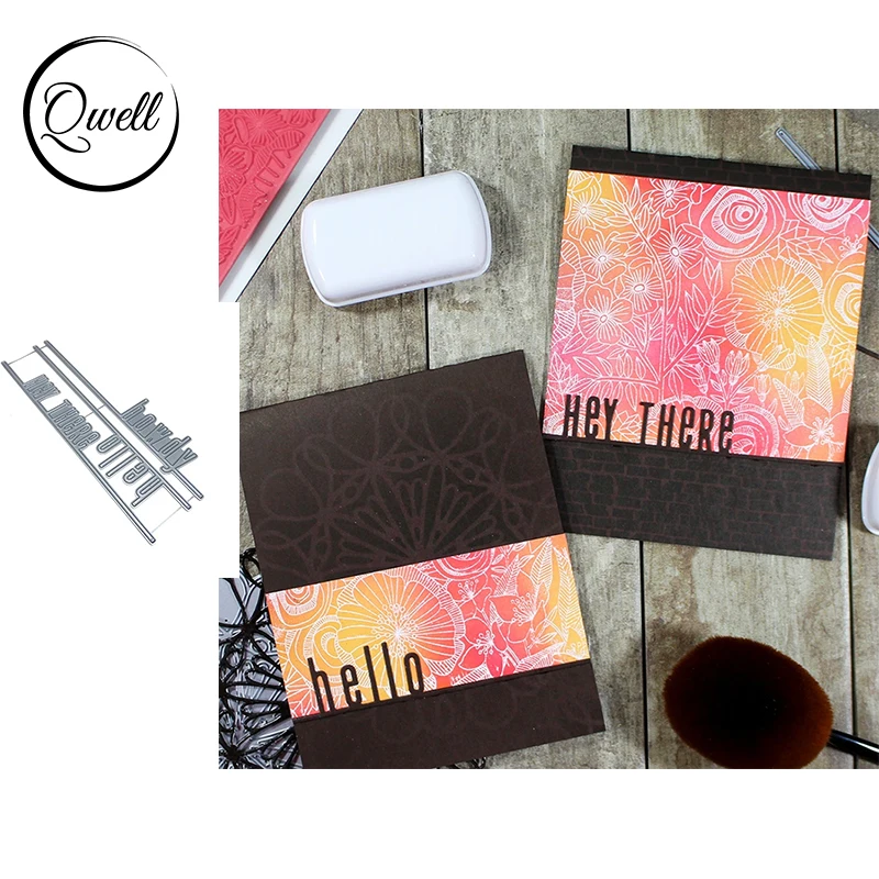 QWELL Metal Cutting Dies Hello Howdy Hey There Greetings Words Border DIY Scrapbooking Album Craft Cards Making Template 2020
QWELL Metal Cutting Dies Hello Howdy Hey There Greetings Words Border DIY Scrapbooking Album Craft Cards Making Template 2020
