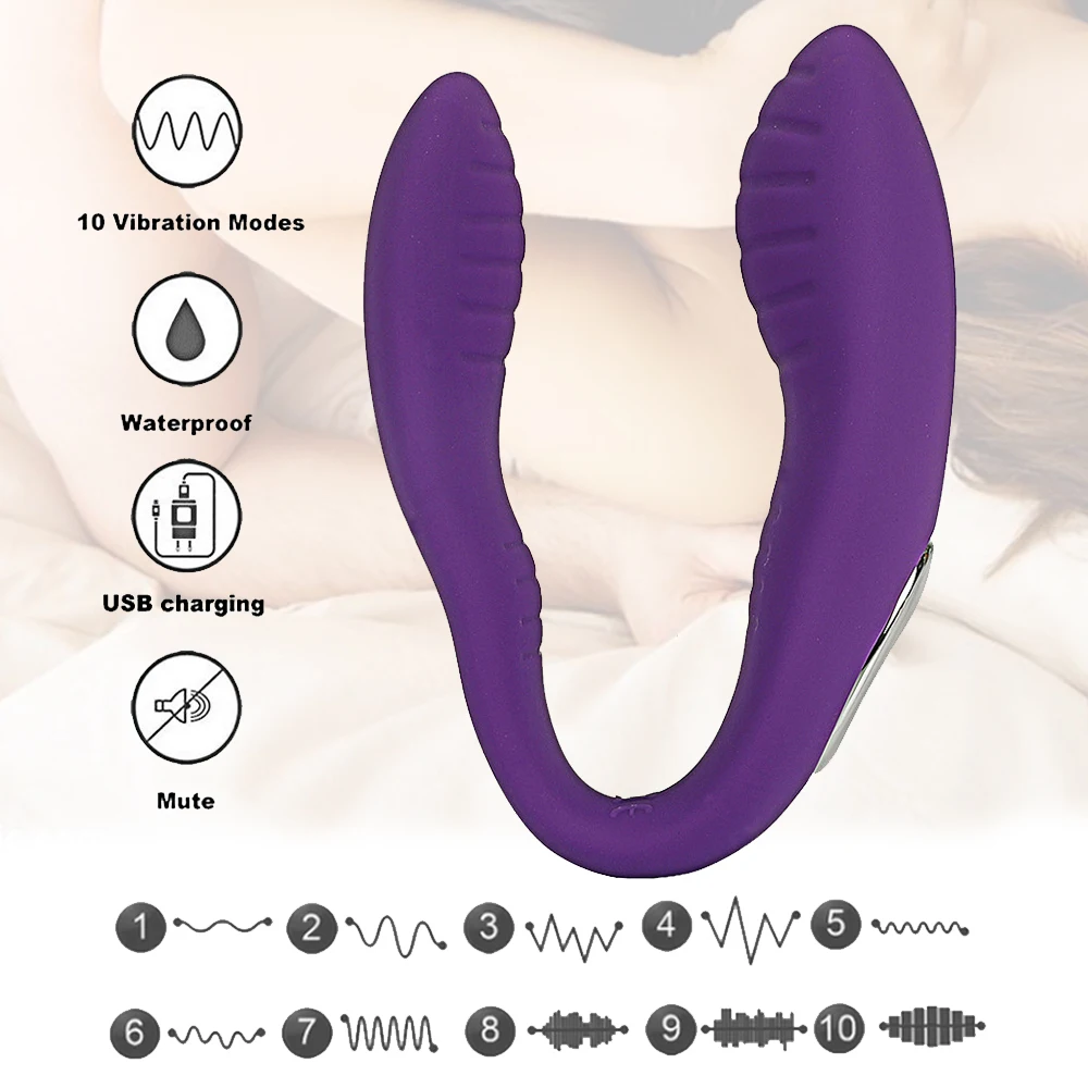 10 Mode Vibrator for Couple G-Spot Stimulate U Type Wireless Silicone Dildo Panties Female Masturbate Vibrator Sex Toy for Adult (5)