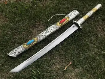 Handmade broadsword Katana Sword Saber Spring steel Blade rilievo Cloud Dragon argentan
Handmade broadsword Katana Sword Saber Spring steel Blade rilievo Cloud Dragon argentan