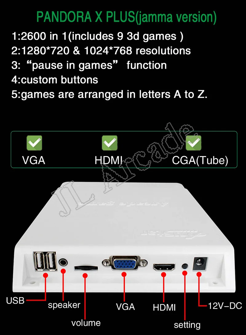 game box 5s Upgraded version 2600 CGA VGA output Arcade Mutligames Board pandora Jamma Mutli Game | Спорт и развлечения