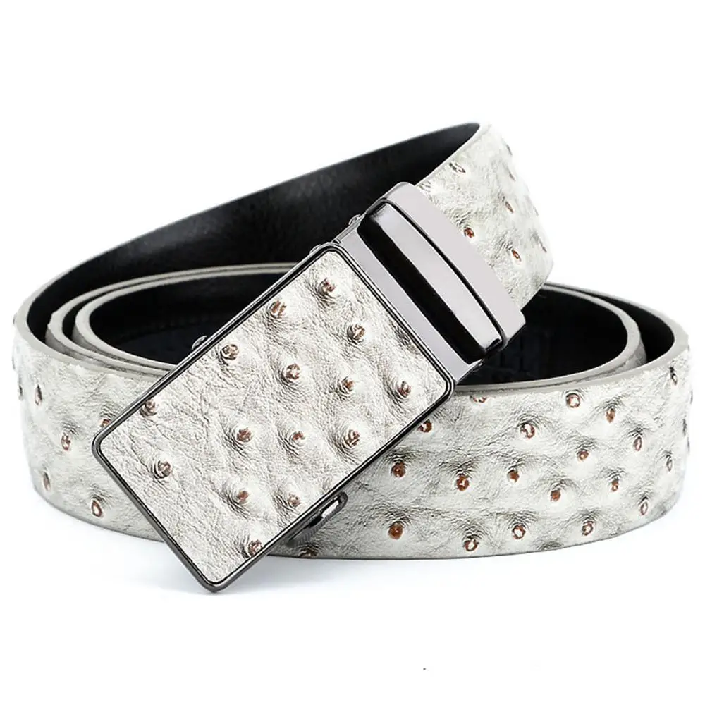 Belt For Men Personality Design Ostrich Pattern White Off Cowskin Leather Waist Belt Casual Automatic Buckle Trousers Men Belts
Belt For Men Personality Design Ostrich Pattern White Off Cowskin Leather Waist Belt Casual Automatic Buckle Trousers Men Belts