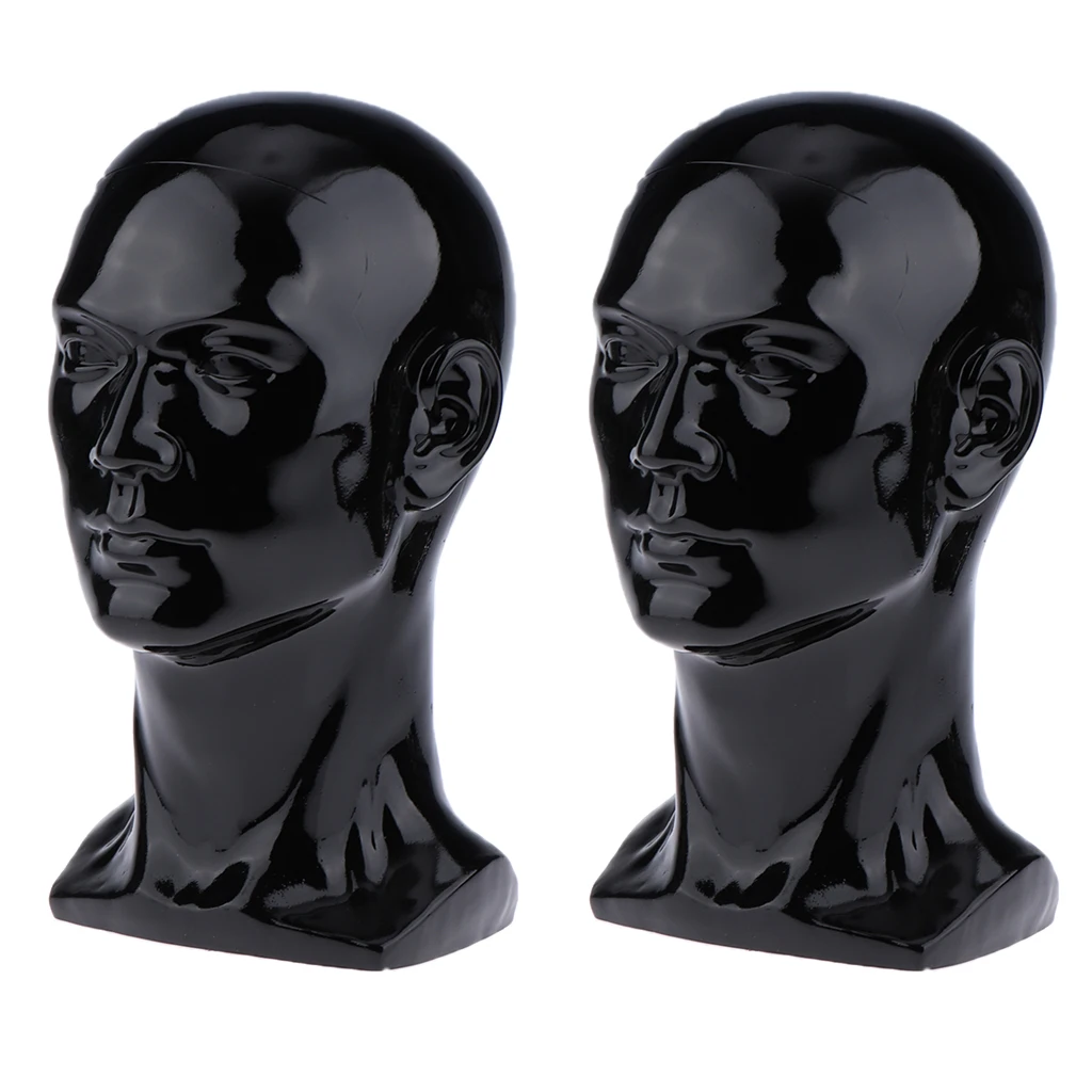 2x Male Mannequin Manikin Head Glasses Caps Wigs Jewelry Display Stand Model 2x Male Mannequin Manikin Head Glasses Caps Wigs Jewelry Display Stand Model