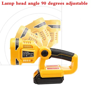 12W LED Lamp Flashlight angle 90 degree adjustable with USB Outdoor Emergency Lighting For Dewalt 14.4V 18V 20V li-ion battery
12W LED Lamp Flashlight angle 90 degree adjustable with USB Outdoor Emergency Lighting For Dewalt 14.4V 18V 20V li-ion battery