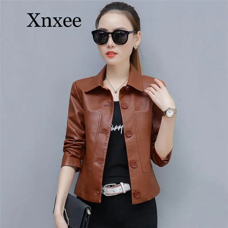 Leather Jacket Women Caramel 3XL 4XL Short Slim PU Coat 2020 Spring Autumn Korean Fashion Chic short coat elegant
Leather Jacket Women Caramel 3XL 4XL Short Slim PU Coat 2020 Spring Autumn Korean Fashion Chic short coat elegant