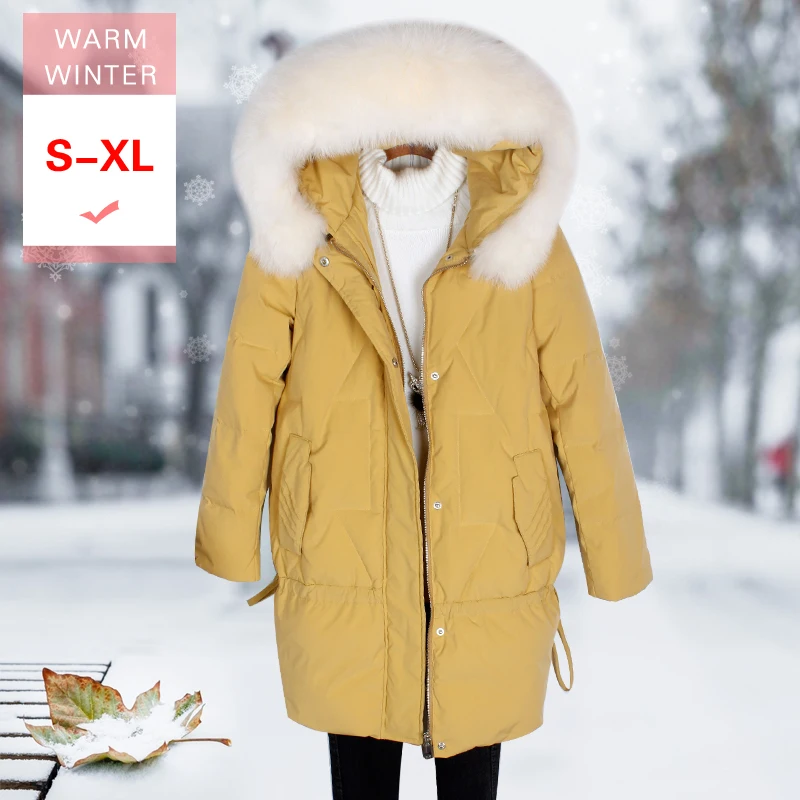 S-Xl New Winter Real Fox Fur Long Thick Warm Down Coat Female Fashion Loose White Duck Down Feather Jacket Windproof Outwear
S-Xl New Winter Real Fox Fur Long Thick Warm Down Coat Female Fashion Loose White Duck Down Feather Jacket Windproof Outwear