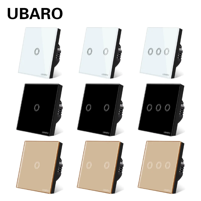 UBARO EU/UK 86 Type Crystal Glass Panel Light Wall Power Electrical Interruptor Pared Touch on off Switch 1/2/3Gang AC100-240V
UBARO EU/UK 86 Type Crystal Glass Panel Light Wall Power Electrical Interruptor Pared Touch on off Switch 1/2/3Gang AC100-240V