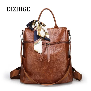 Large Multifunction Backpack Women Alligator Pattern PU Leather Backpacks With Scarf School Bags for Girls Daypack Mochila Mujer
Large Multifunction Backpack Women Alligator Pattern PU Leather Backpacks With Scarf School Bags for Girls Daypack Mochila Mujer