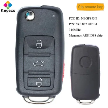KEYECU MQB Flip Remote Control Car Key With 4 Buttons 315MHz Megamos AES ID88 Chip - FOB for Volkswagen Jetta Passat 2017 2018
KEYECU MQB Flip Remote Control Car Key With 4 Buttons 315MHz Megamos AES ID88 Chip - FOB for Volkswagen Jetta Passat 2017 2018