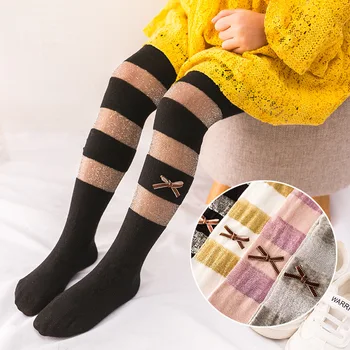 Summer new mesh combed cotton gold and silver children's pantyhose bow horizontal stripes girls leggings
Summer new mesh combed cotton gold and silver children's pantyhose bow horizontal stripes girls leggings