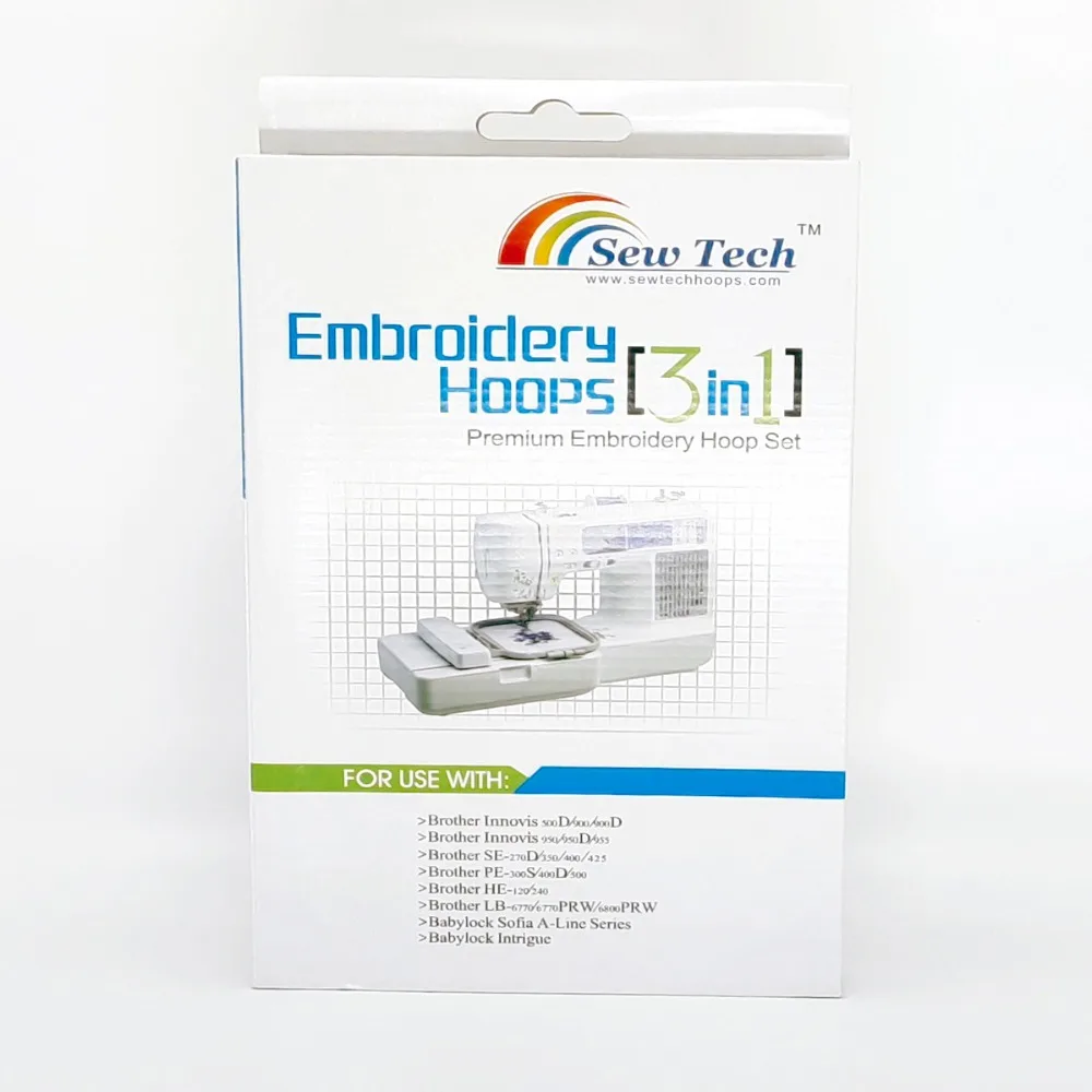 3pcs Sew Tech Embroidery Hoops Brother Embroidery Machine Frames Set Innov-is PE500 PE400D HE240 LB6700 955 950D 500D Babylock
3pcs Sew Tech Embroidery Hoops Brother Embroidery Machine Frames Set Innov-is PE500 PE400D HE240 LB6700 955 950D 500D Babylock