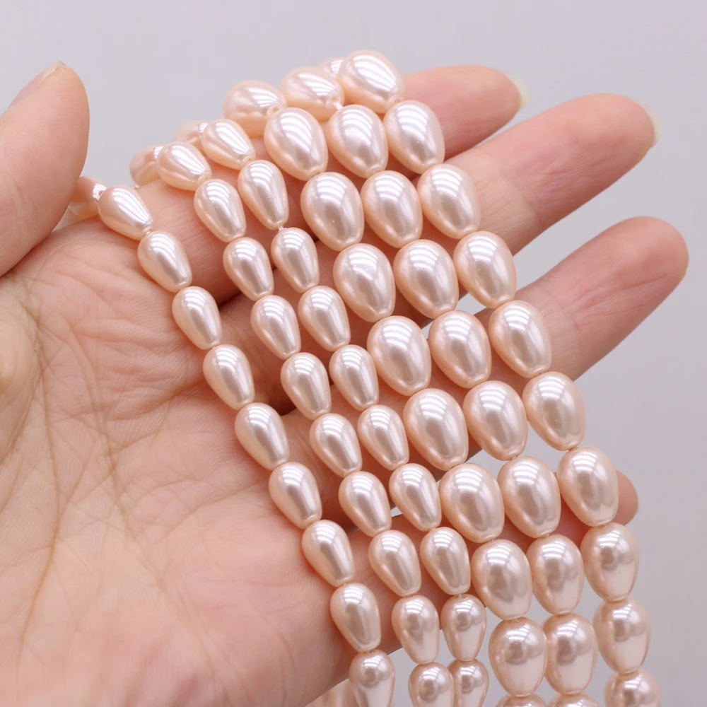 

Imitation Pearl Natural Shell Rice Shape Beads Loose Spacer Bead for DIY Necklace Bracelet Jewelry Making Accessories