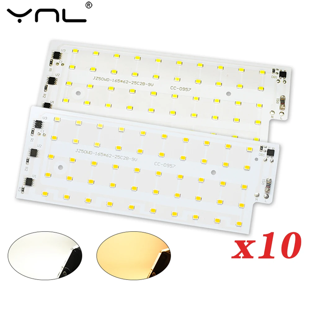 

10pcs/lot 50W LED Flood Light Chip SMD 2835 AC 220V Floodlight Spotlight Outdoor Lighting DIY Garden Street lamp Landscape Light